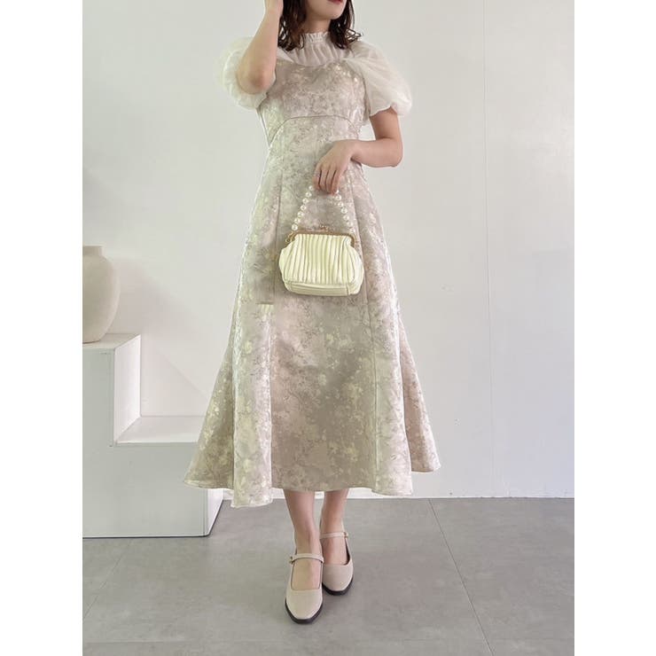 【dazzlin】シアーベールジャガードワンピース オフホワイト Sサイズ dazzlin ドレス シアーベールジャガードワンピース : ZOZOTOWN