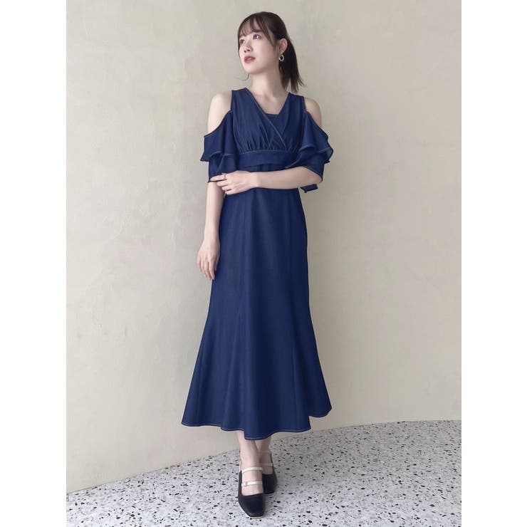 カシュクールコンビタイトワンピース ダズリン dazzlin カシュクールコンビタイトワンピース （オフ