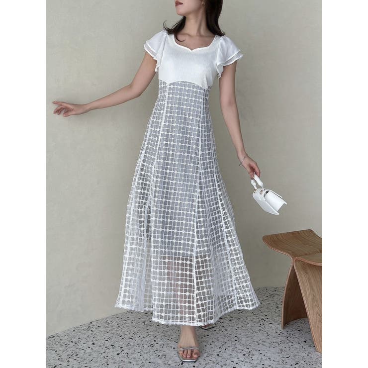 dazzlin スパンコール チェック コルセット ワンピース スパンコールチェックコルセットワンピース[品番：MKSW0057419
