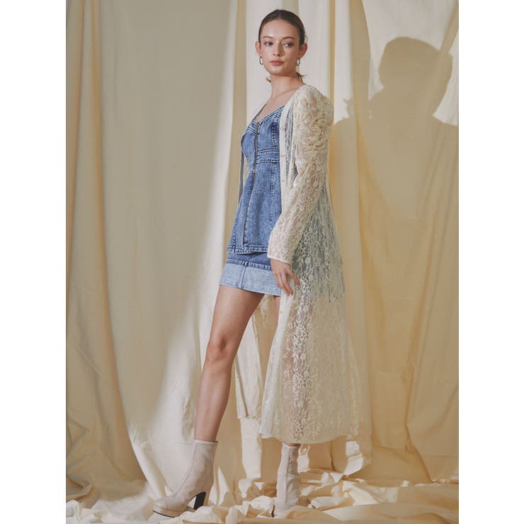 フロントジップデニムキャミトップス[品番：MKSW0056051]｜dazzlin