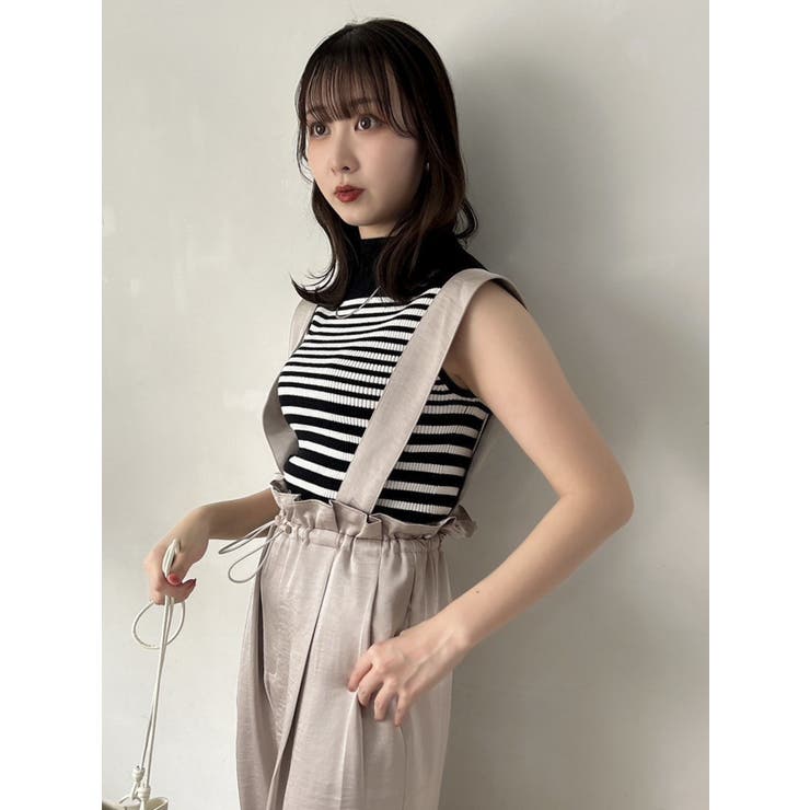 WEB限定】サス付サテンテーパードパンツ[品番：MKSW0057083