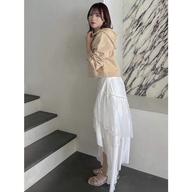 CALNAMURコラボ】ミックスティアードスカート[品番:MKSW0056960 CALNAMURコラボ】ミックスティアードスカート[品番:MKSW0056960