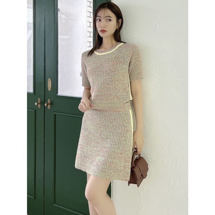 ミックス | 【WEB限定】ファンシーカラーニットミニスカート | dazzlin