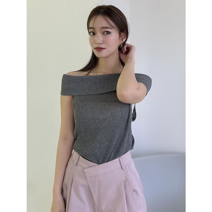 WEB限定】2wayオフショルニットトップス[品番:MKSW0058111 WEB限定】2wayオフショルニットトップス[品番:MKSW0058111