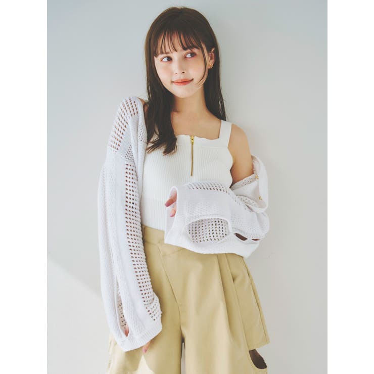 ホックデザインニットカーデ[品番：MKSW0056808]｜dazzlin
