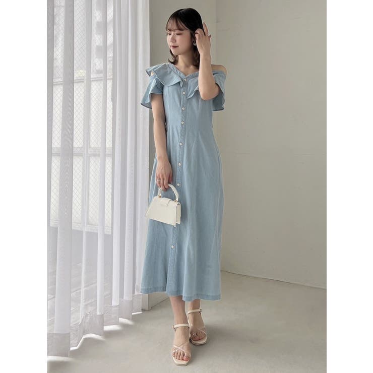 アシメラッフルラインワンピース[品番：MKSW0057093]｜dazzlin