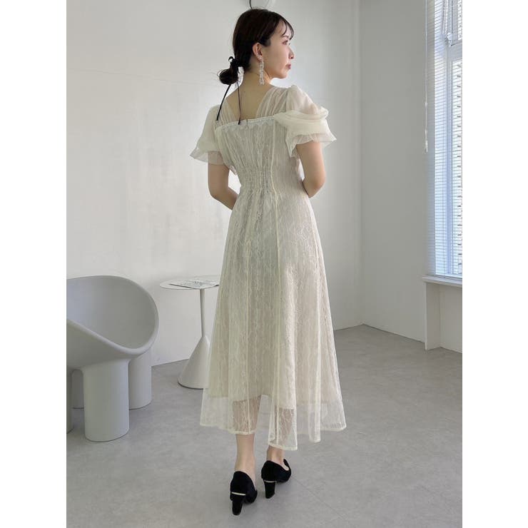 チュールベールレースワンピース[品番：MKSW0057097]｜dazzlin