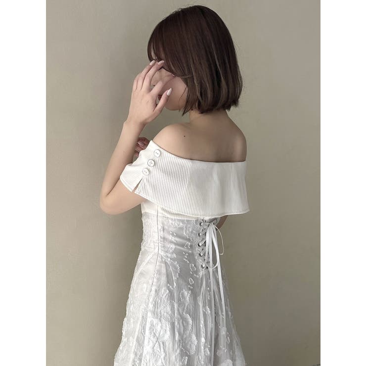 シアージャカードコルセットワンピース[品番:MKSW0057425 シアージャカードコルセットワンピース[品番:MKSW0057425
