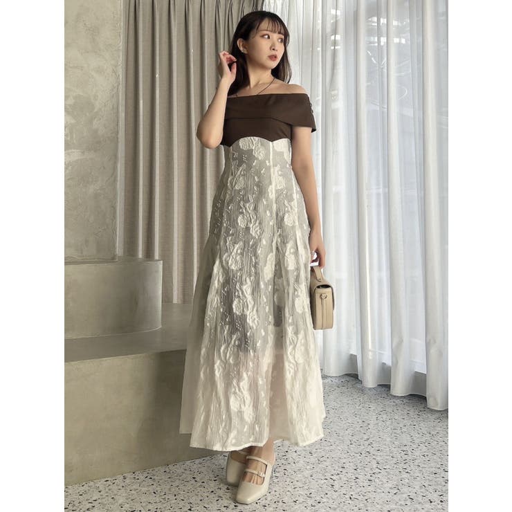 シアージャカードコルセットワンピース[品番：MKSW0057425]｜dazzlin