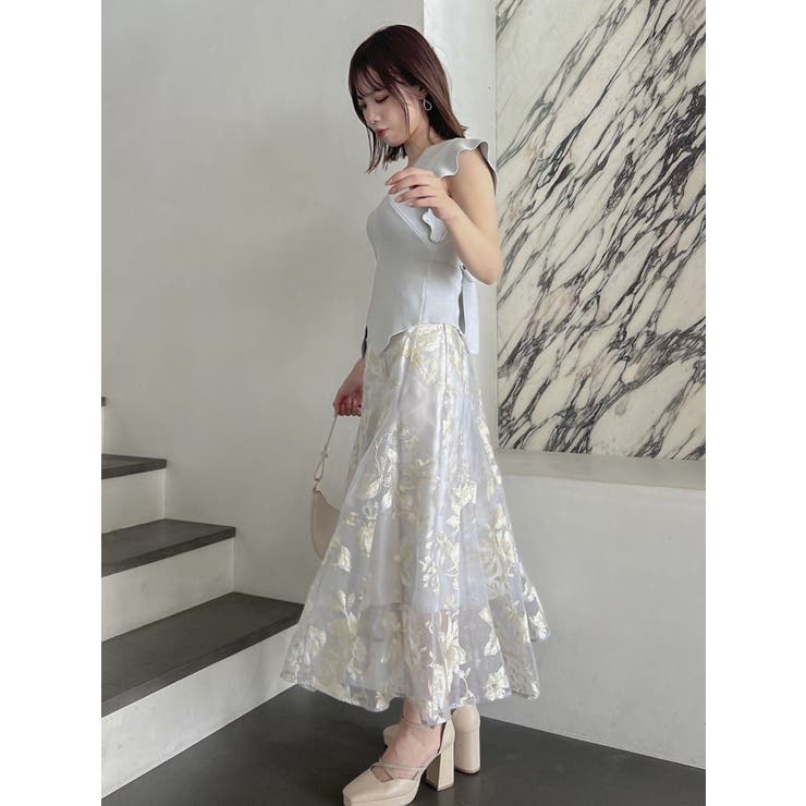 シアーフラワーコルセットスカート[品番：MKSW0057103]｜dazzlin