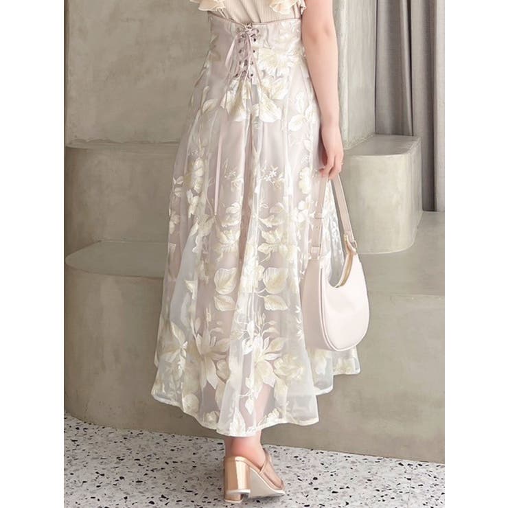 新品 dazzlin シアーフラワーコルセットスカート シアーフラワーコルセットスカート[品番：MKSW0057103]｜dazzlin