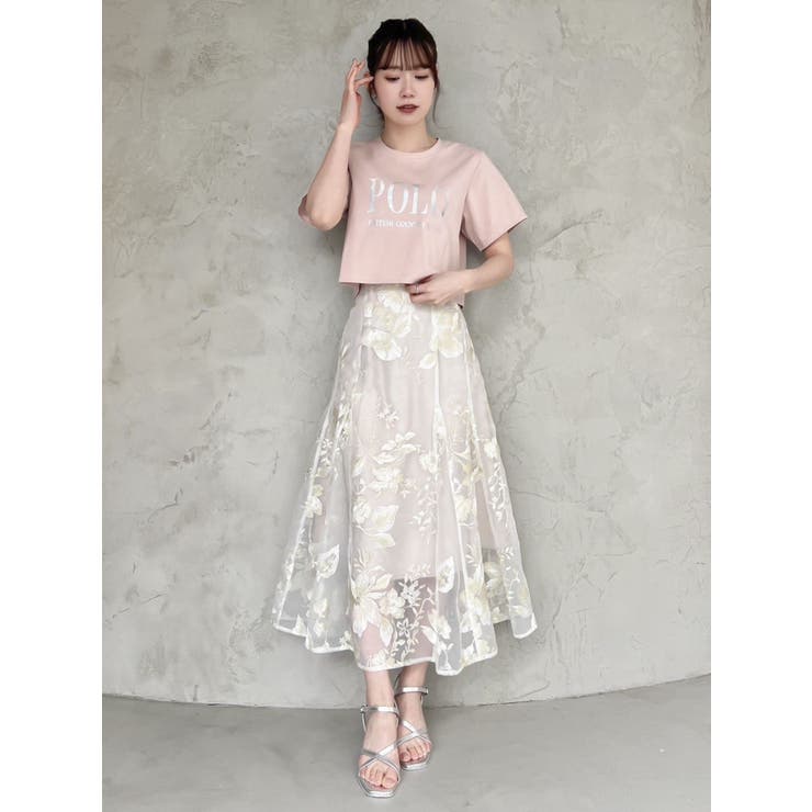 シアーフラワーコルセットスカート[品番：MKSW0057103]｜dazzlin