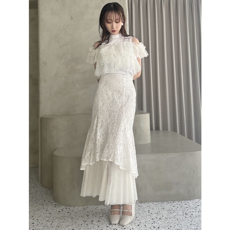 チュールレイヤードレースマーメイドスカート | dazzlin | 詳細画像36 