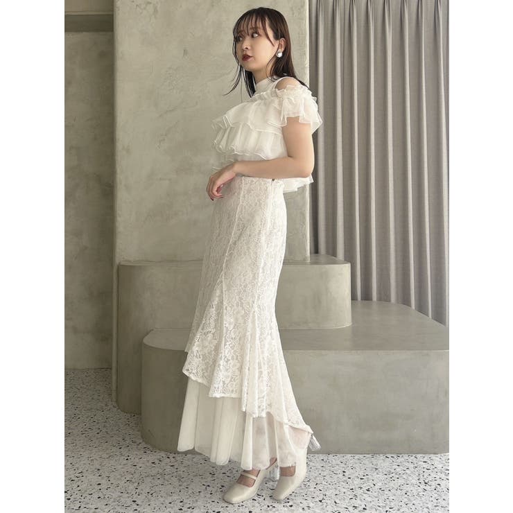 チュールレイヤードレースマーメイドスカート | dazzlin | 詳細画像37 