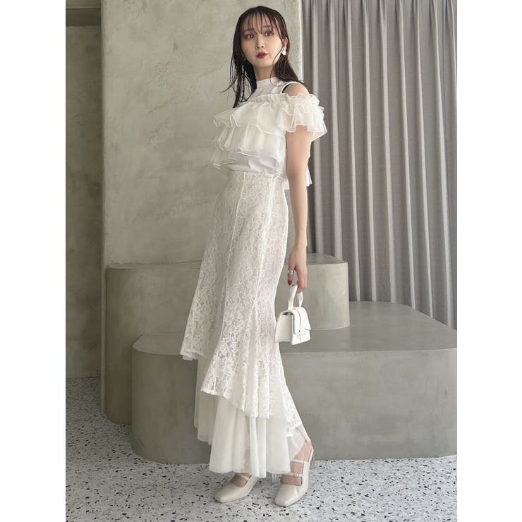 チュールレイヤードレースマーメイドスカート | dazzlin | 詳細画像38 