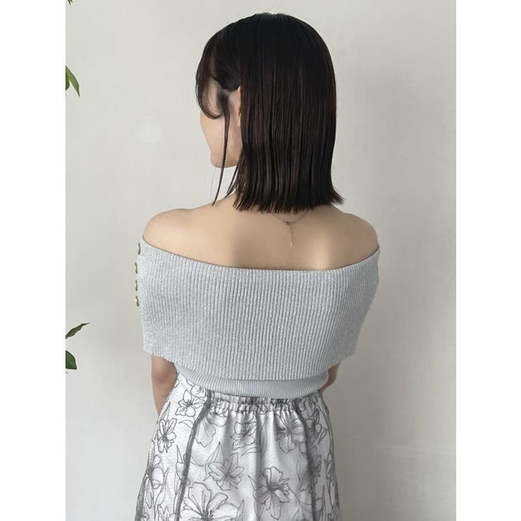 クロップドオフショルニットプルオーバー[品番：MKSW0057105