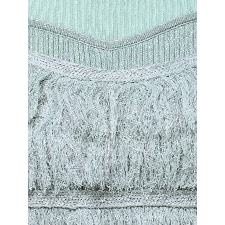 フリンジニットキャミSETトップス[品番：MKSW0057687]｜dazzlin