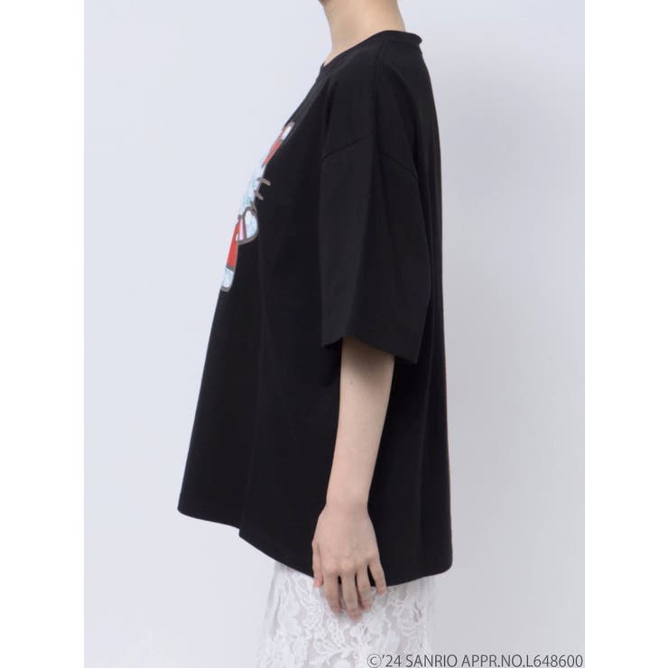 【新品未使用・完売品】dazzlin × ハローキティコラボTシャツ ブラック 新品未使用・完売品】dazzlin × ハローキティコラボTシャツ