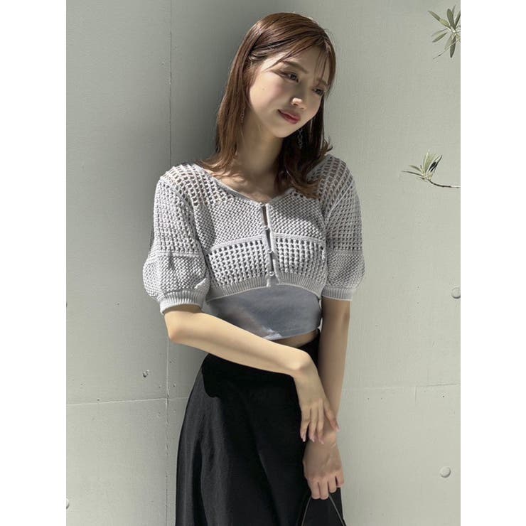 透かし編みニットカーデ | dazzlin | 詳細画像3 