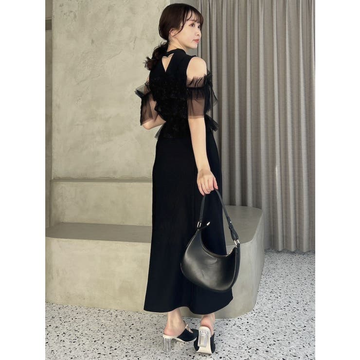 ラメチュールビスチェカットワンピース[品番：MKSW0058117]｜dazzlin