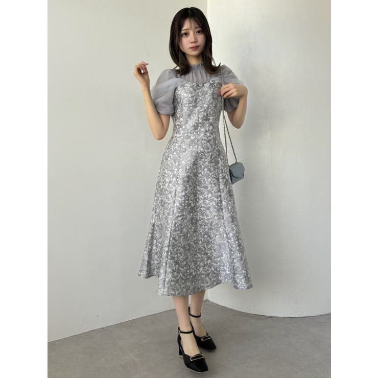 新品　dazzlin シアーベールジャカードワンピース シアーベールジャカードワンピース[品番：MKSW0058207]｜dazzlin