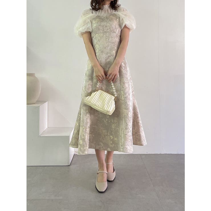 シアーベールジャカードワンピース[品番：MKSW0058207]｜dazzlin