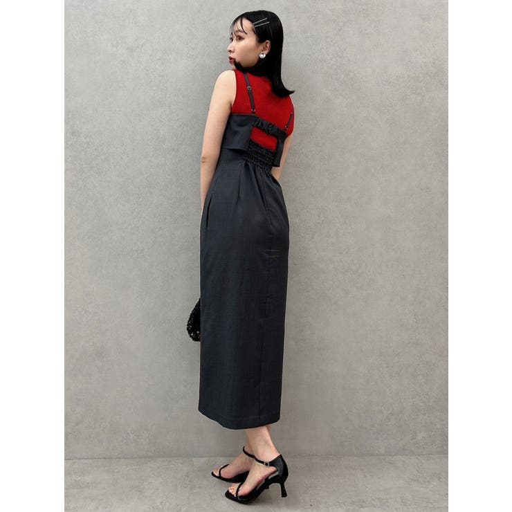 リボンデザインIラインワンピース[品番：MKSW0058670]｜dazzlin