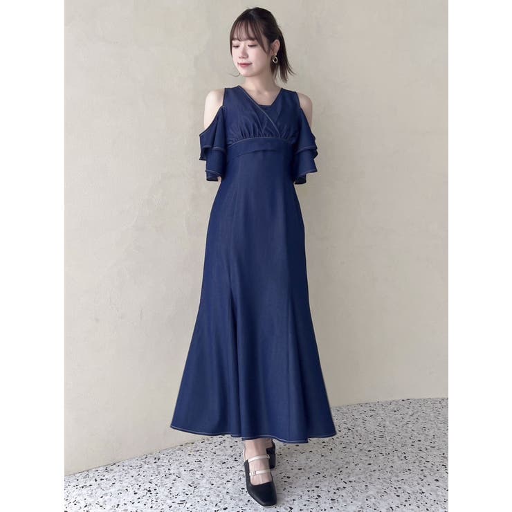 カシュクールコンビタイトワンピース[品番：MKSW0058412