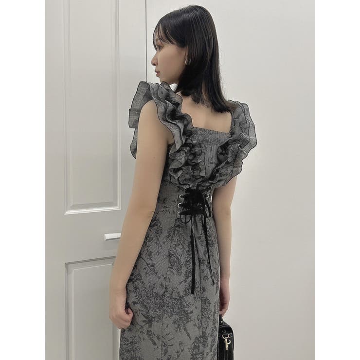 dazzlin ワンピース カスレフラワーIラインワンピース