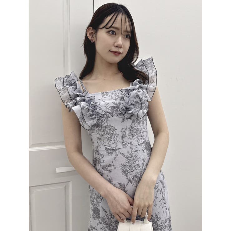 dazzlin ダズリン カスレフラワーIラインワンピース トワルドジュイ　白 カスレフラワーIラインワンピース[品番：MKSW0059144]｜dazzlin