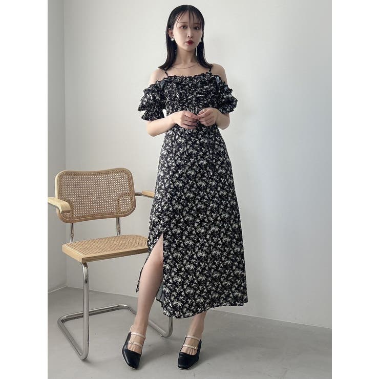 2WAYギャザーフリルドッキングワンピース[品番:MKSW0059648 2WAYギャザーフリルドッキングワンピース[品番:MKSW0059648