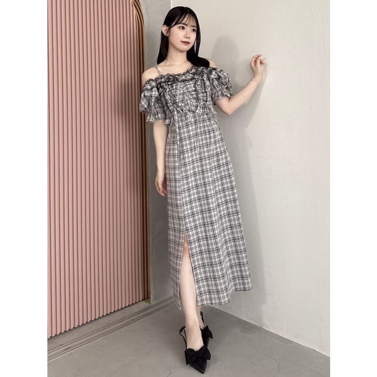 2WAYギャザーフリルドッキングワンピース♡022440304601 2WAYギャザーフリルドッキングワンピース[品番：MKSW0059648