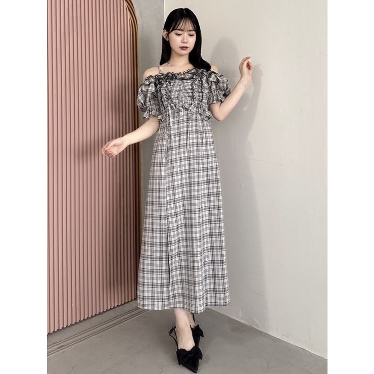 2WAYギャザーフリルドッキングワンピース[品番：MKSW0059648
