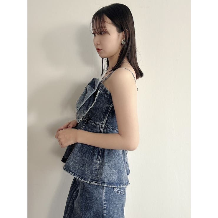 美品❗️メゾンスペシャル デニムビスチェ　ペプラム　ベアトップ 楽天市場】デニム ビスチェ トップス ペプラム ベアトップス