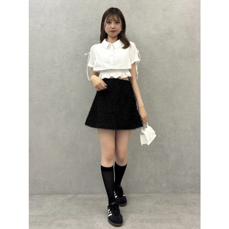リボンスリーブショートシャツ[品番：MKSW0059147]｜dazzlin