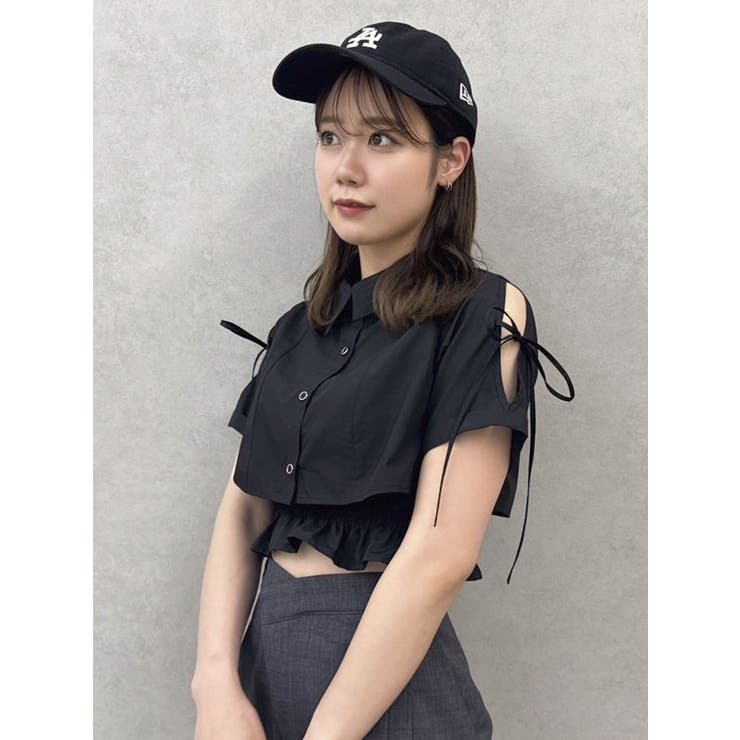 リボンスリーブショートシャツ | dazzlin | 詳細画像4 