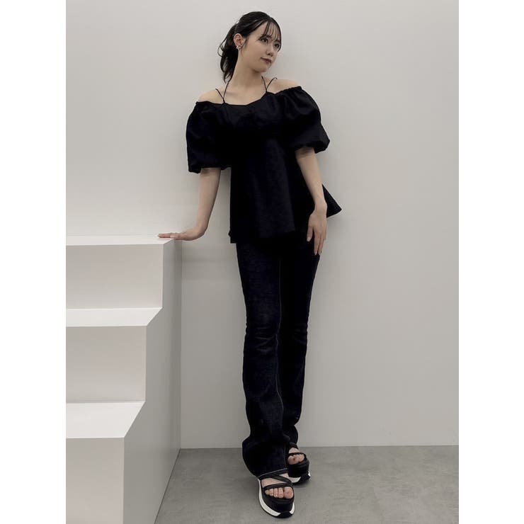 dazzlin　スクエアフリルペプラムブラウス スクエアフリルペプラムブラウス[品番：MKSW0064009]｜dazzlin