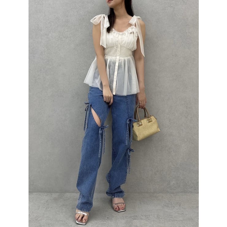 ショルダーリボンチュールペプラムビスチェ | dazzlin | 詳細画像10 