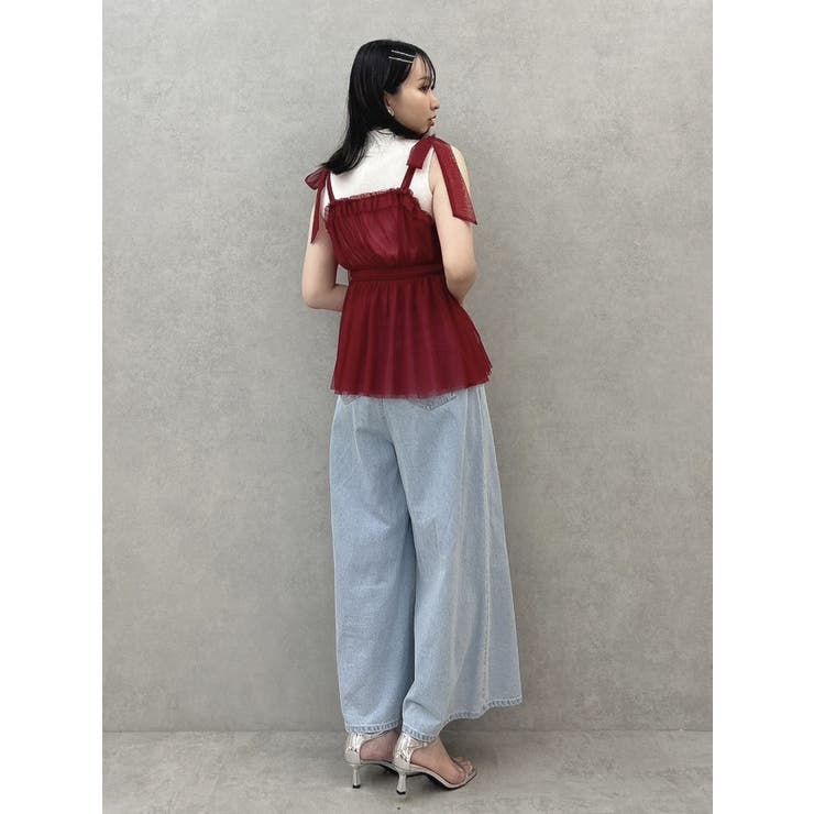 【SALE】　dazzlin ペプラムフリルリボンカーデ　0225228001 ペプラムフリルリボンカーデ[品番：MKSW0061629]｜dazzlin