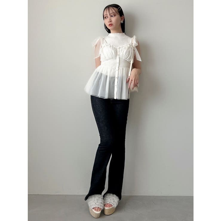 ショルダーリボンチュールペプラムビスチェ | dazzlin | 詳細画像33 