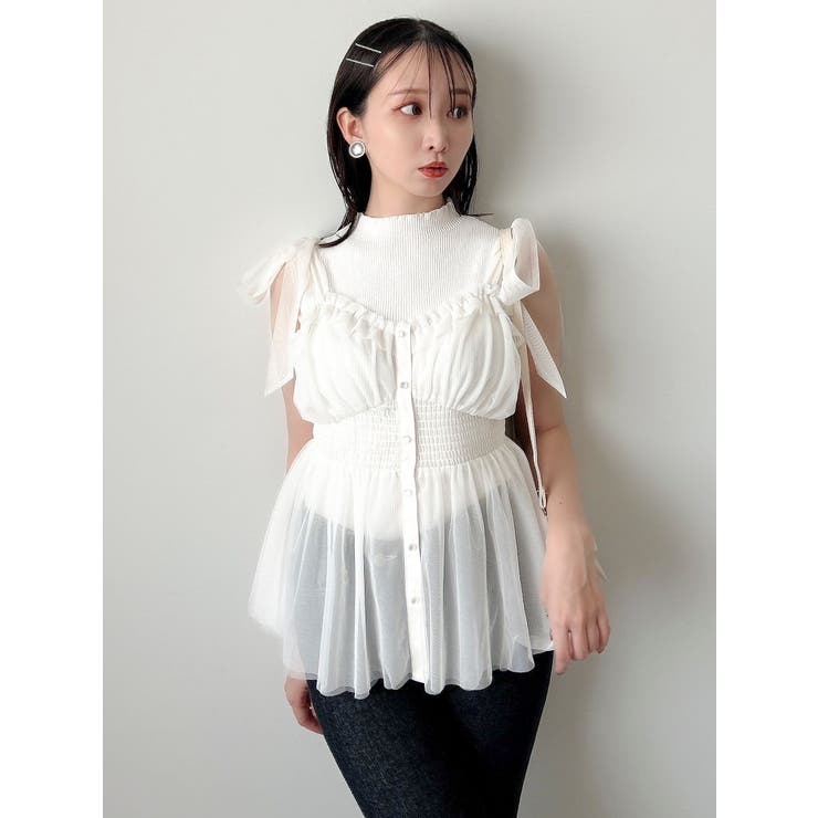 ショルダーリボンチュールペプラムビスチェ | dazzlin | 詳細画像37 