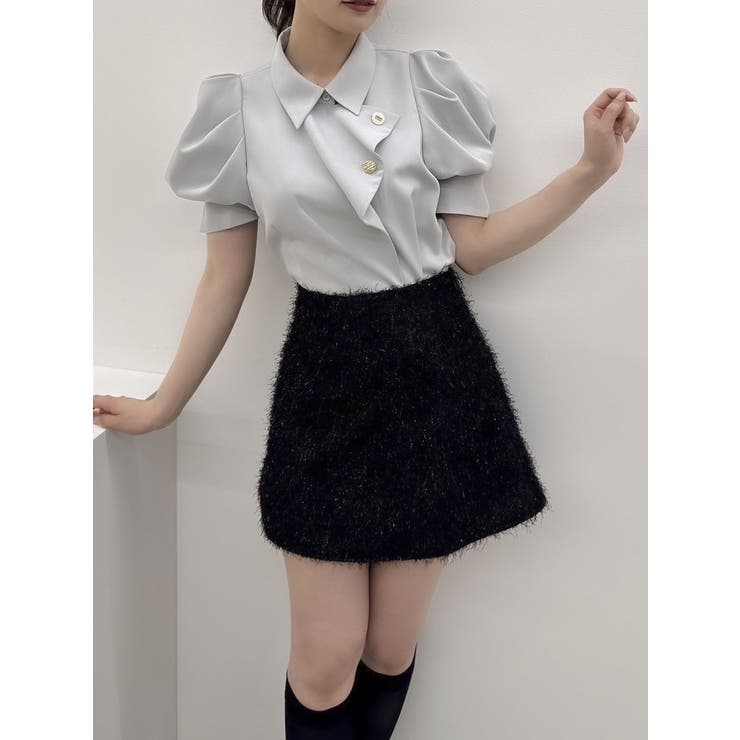 LARDINI 春夏　ブラック　サイズ44　クリーニング済み SARAXJIJI サラジジ｜リンクルコットンラップギャザースカート