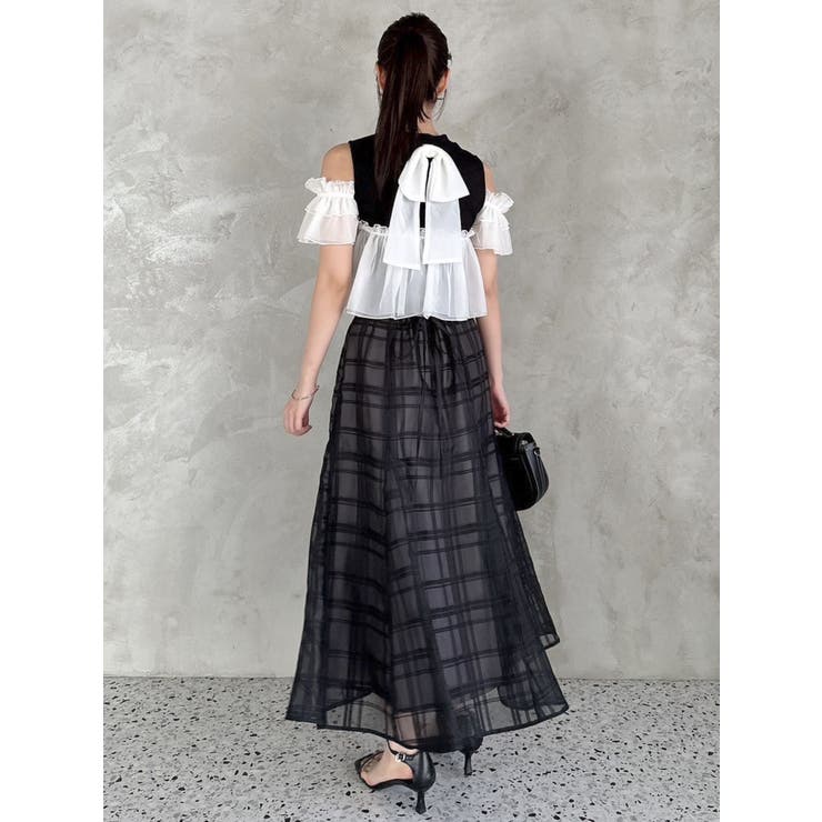 シアーチェックセミフレアースカート | dazzlin | 詳細画像31 