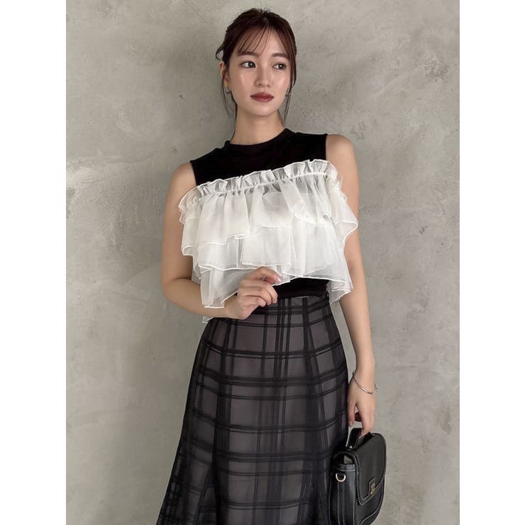 シアーチェックセミフレアースカート | dazzlin | 詳細画像32 