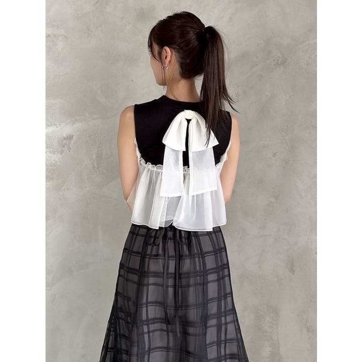 シアーチェックセミフレアースカート | dazzlin | 詳細画像33 