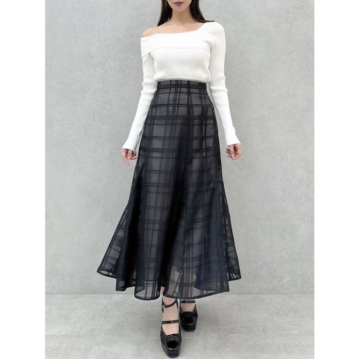 シアーチェックセミフレアースカート | dazzlin | 詳細画像39 