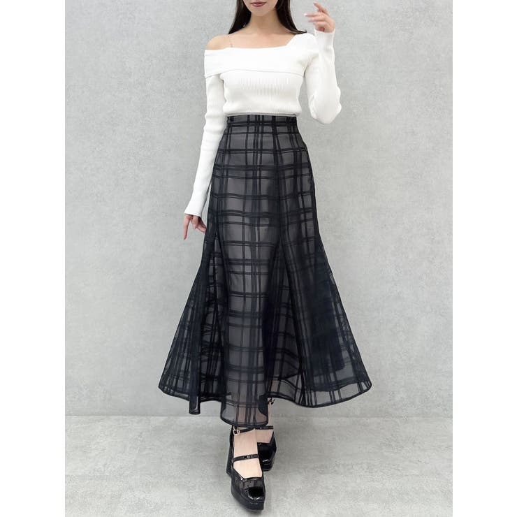 シアーチェックセミフレアースカート | dazzlin | 詳細画像40 