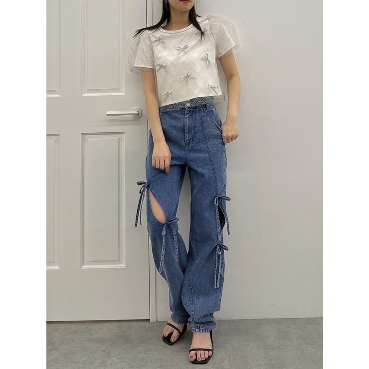 スリットリボンデニムパンツ | dazzlin | 詳細画像12 