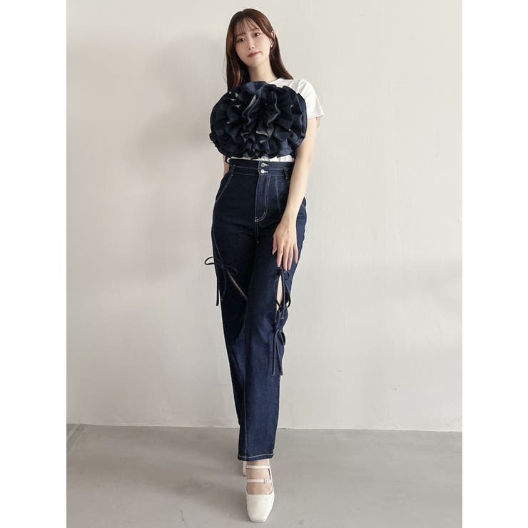 スリットリボンデニムパンツ | dazzlin | 詳細画像43 