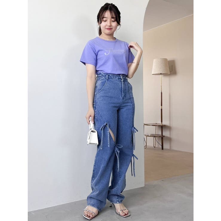 スリットリボンデニムパンツ | dazzlin | 詳細画像50 